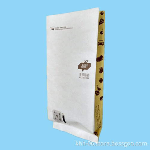 Eco Friendly Customized Gusset White Kraft Paper French Bread Paper Bag